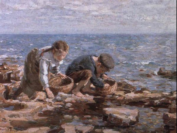 Gathering Shellfish Oil Painting by William Marshall Brown