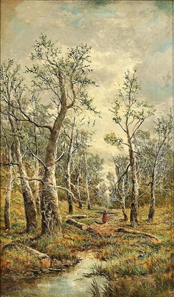 Gathering Wood Oil Painting by William Mason Brown