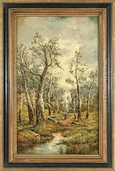 Gathering Wood Oil Painting by William Mason Brown