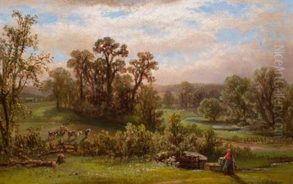 A Day On The Farm Oil Painting by William Mason Brown