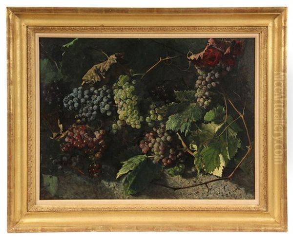 Still Life With Grapes Oil Painting by William Mason Brown