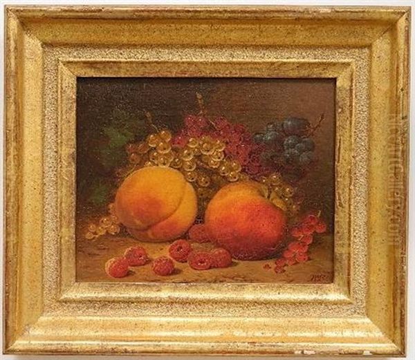 Still-life With Peaches And Berries Oil Painting by William Mason Brown