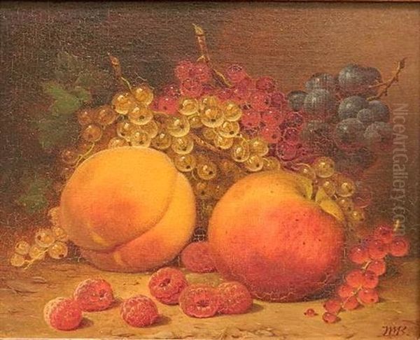 Still-life With Peaches And Berries Oil Painting by William Mason Brown