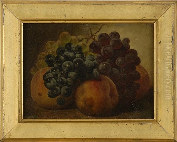 Still Life Of Apples And Grapes Oil Painting by William Mason Brown