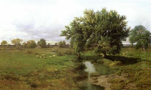 Pasture Stream Oil Painting by William Mason Brown