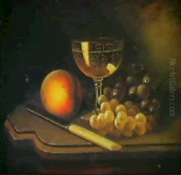 Champagne And Fruit Oil Painting by William Mason Brown