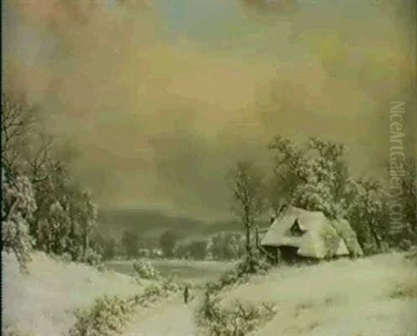 Winter In The Country Oil Painting by William Mason Brown