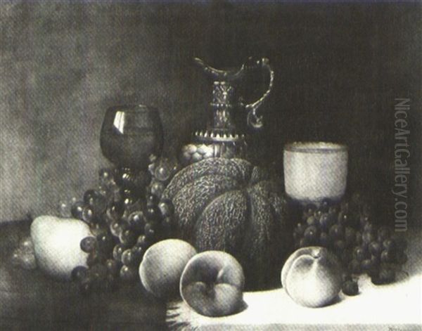 Tabletop Still Life Oil Painting by William Mason Brown