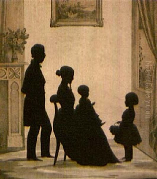 Silhouette Portrait Of A Family Oil Painting by William Henry Brown