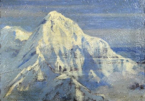 Mt. Crillon In Glacier Bay, South East Alaska Oil Painting by Belmore Browne