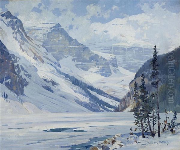 Lake Louise, Early Spring Oil Painting by Belmore Browne