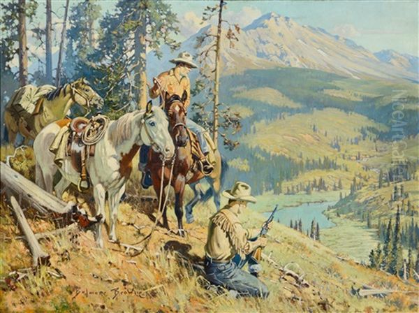 High Country Hunt Oil Painting by Belmore Browne