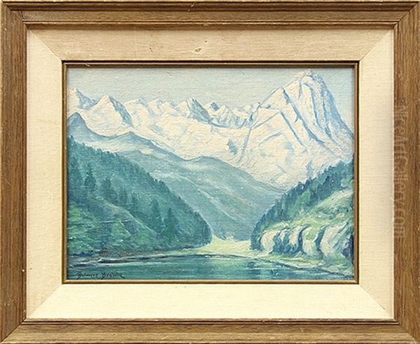 Snow Capped Peaks Oil Painting by Belmore Browne