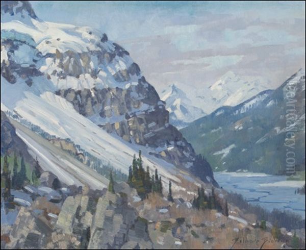 Valley Of The Kicking Horse Oil Painting by Belmore Browne