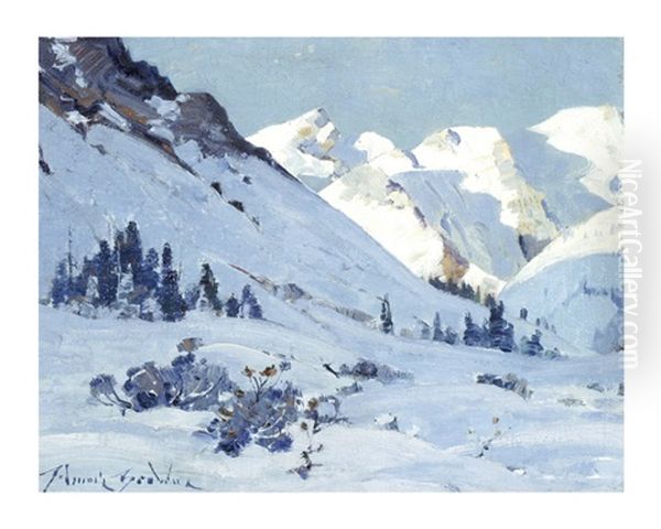 Stony Creek Pass, After A September Snowstorm Oil Painting by Belmore Browne