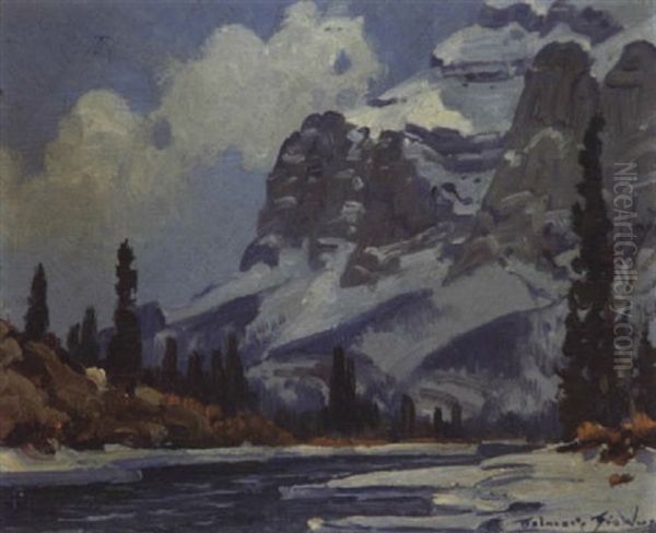 Snow Covered Cliffs Oil Painting by Belmore Browne