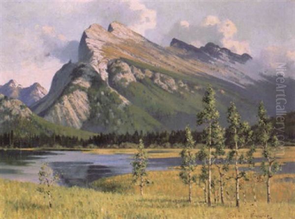 Mt. Rundle Oil Painting by Belmore Browne