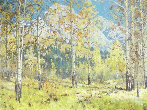 Canadian Rockies Oil Painting by Belmore Browne