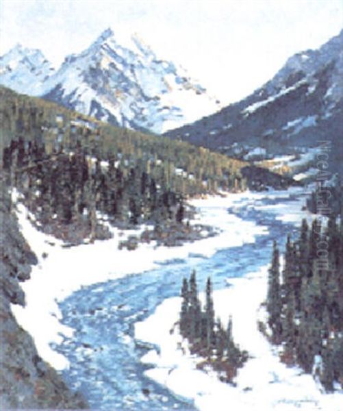 The Winding River Oil Painting by Belmore Browne