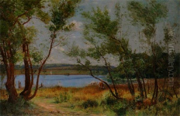 Pastoral Landscape Oil Painting by Charles Francis Browne