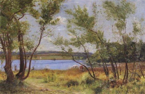 A Lake In Summer Oil Painting by Charles Francis Browne