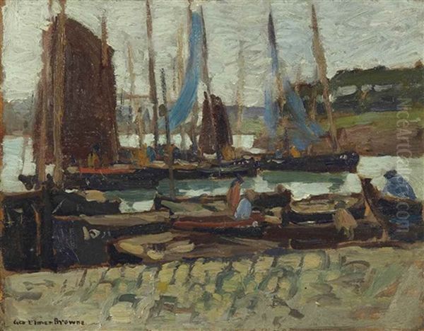 Port De Douarnenez Oil Painting by George Elmer Browne