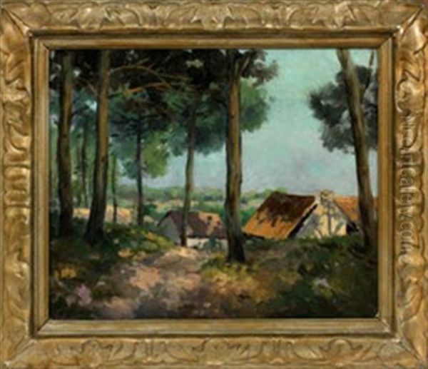 Cottages Oil Painting by George Elmer Browne