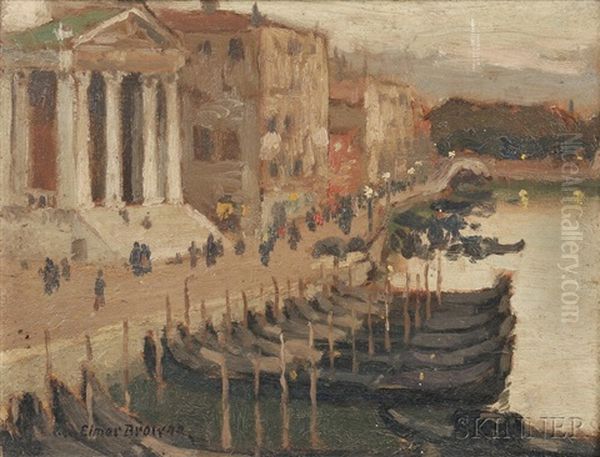 Evening In Venice Oil Painting by George Elmer Browne