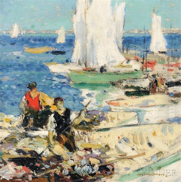 Boaters Oil Painting by George Elmer Browne