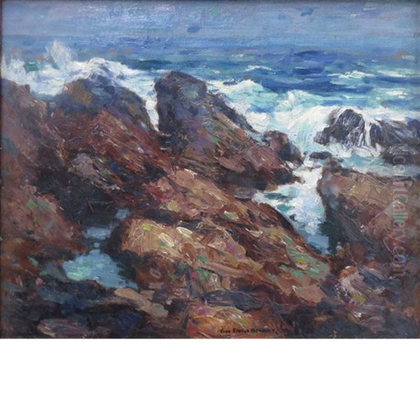 Crashing Waves Oil Painting by George Elmer Browne