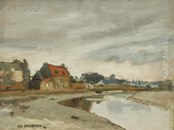 Coastal View With Houses Oil Painting by George Elmer Browne