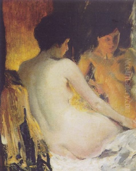 Before The Mirror Oil Painting by George Elmer Browne