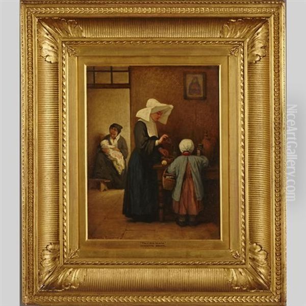 The Sick Child Oil Painting by Henriette (Sophie) Bouteiller Browne