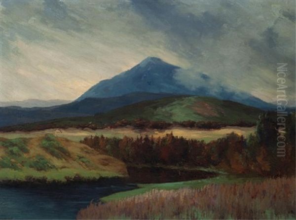 Misty In The Hills Oil Painting by Joseph Archibald Browne