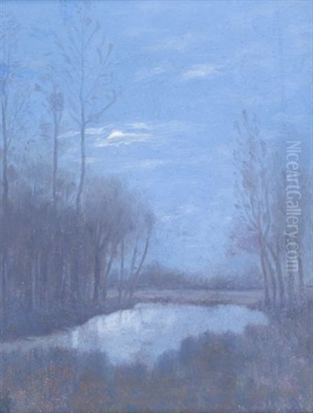 River Scene At Dusk Oil Painting by Joseph Archibald Browne