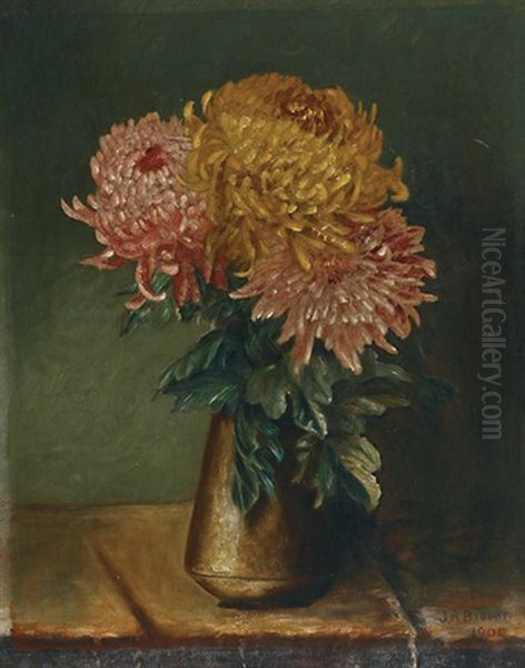 Chrysanthemums In A Vase Oil Painting by Joseph Archibald Browne