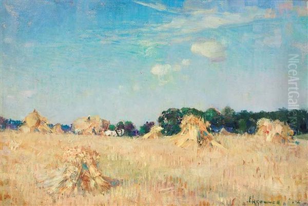 The Harvest Oil Painting by Peleg Franklin Brownell