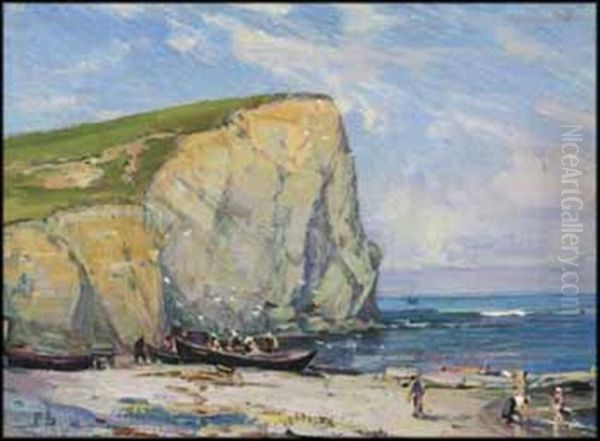 Gaspe Fishermen Oil Painting by Peleg Franklin Brownell