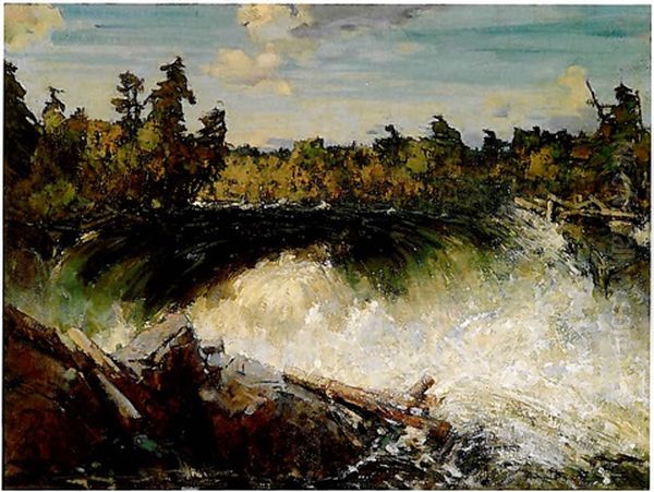 The Waterfall Oil Painting by Peleg Franklin Brownell