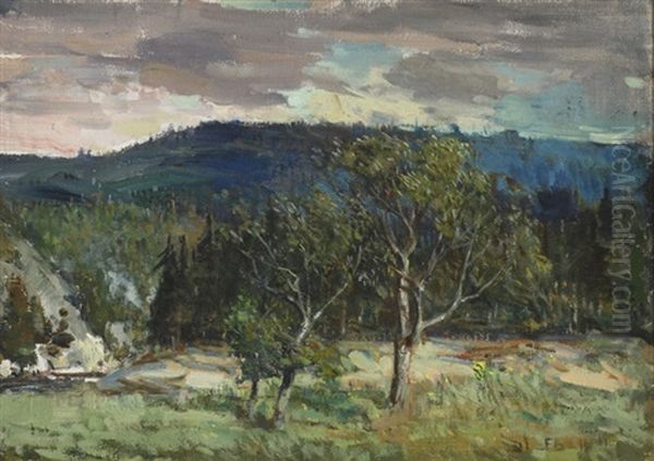 Windy Day, Gatineau Hills Oil Painting by Peleg Franklin Brownell