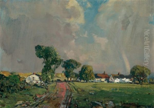 Rainbow, Gatineau Village Oil Painting by Peleg Franklin Brownell