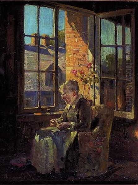 Portrait Of The Artist's Mother Oil Painting by Peleg Franklin Brownell