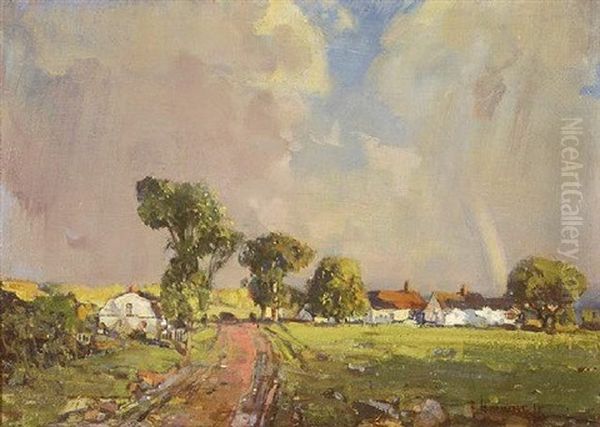 Rainbow, Gatineau Village, Quebec Oil Painting by Peleg Franklin Brownell