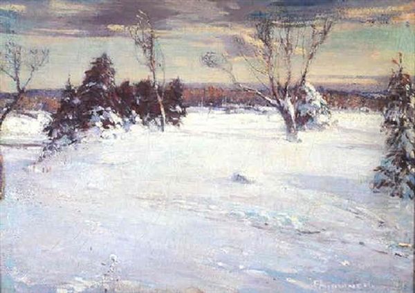 Winter Landscape Oil Painting by Peleg Franklin Brownell