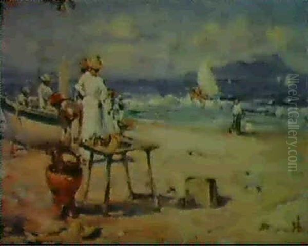 Beach Scene, St. Kitts Oil Painting by Peleg Franklin Brownell