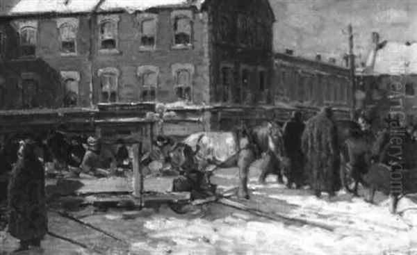 By Ward Market, Ottawa Oil Painting by Peleg Franklin Brownell