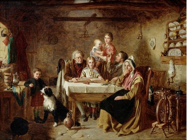 The Reading Lesson Oil Painting by George Washington Brownlow