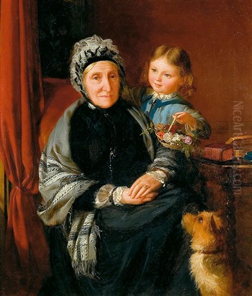 Retrato De La Sra. Spencer Con Su Hijo Oil Painting by George Washington Brownlow