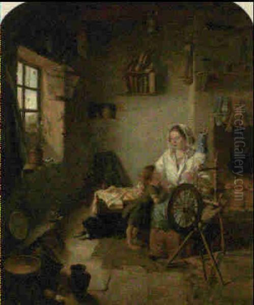 The Joys Of Home Oil Painting by George Washington Brownlow