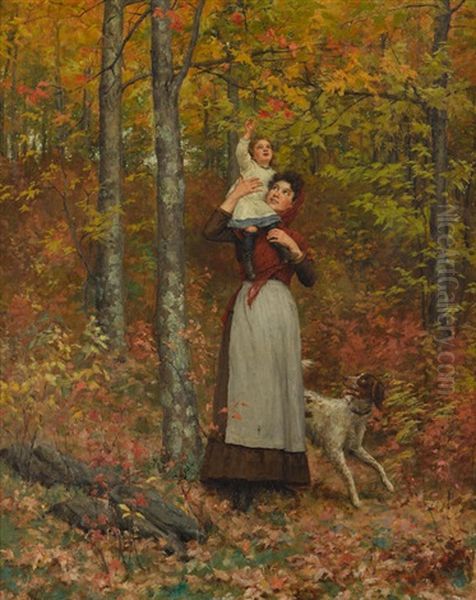 A Walk In The Woods Oil Painting by Jennie Augusta Brownscombe